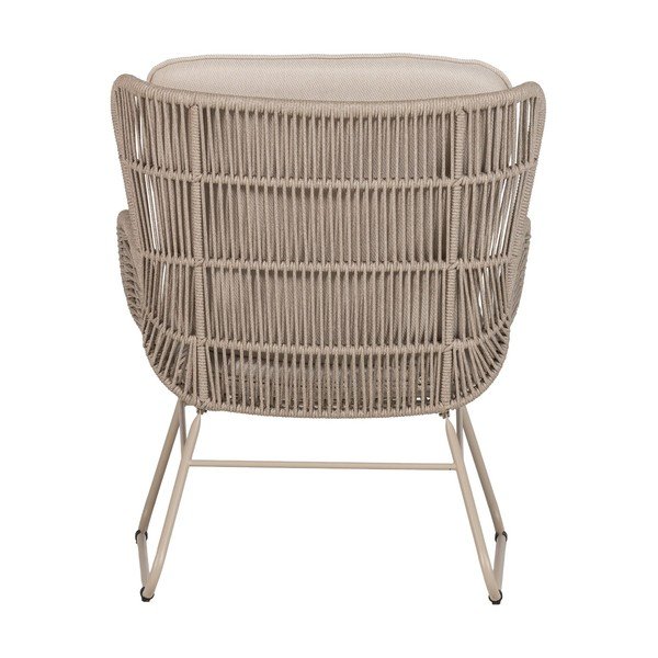 Smėlio spalvos metalinis/paminkštinto audinio sodo krėslas Grace – WOOOD-image-4