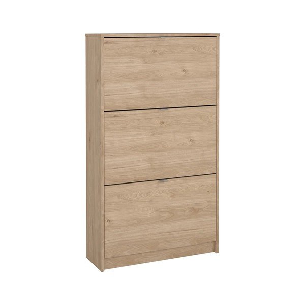 Natūralios spalvos atlenkiama spintelė batams iš ąžuolo 70x124x24 cm Shoes – Tvilum