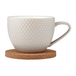 Smėlio spalvos porcelianinis puodelis su lėkštele 350 ml Abode - Ladelle
