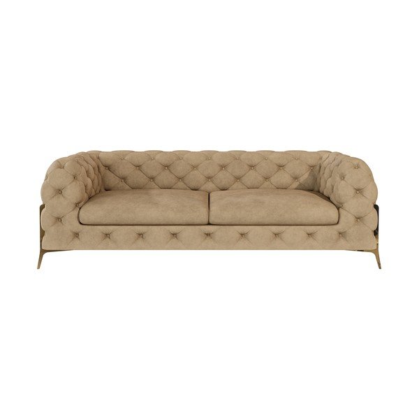 Šviesiai rudos spalvos iš velveto sofa 225 cm Chelsea Bis – Ropez