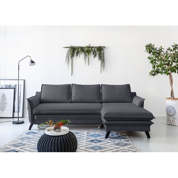 Antracito spalvos kampinė sofa Miuform Charming Charlie, dešinysis kampas-image-1