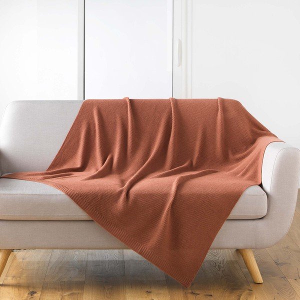 Megzta antklodė ir pledas 125x150 cm Tricotine – douceur d'intérieur-image-1