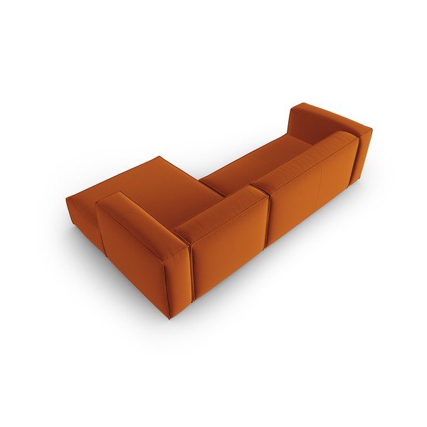 Iš velveto kampinė sofa oranžinės spalvos Mackay – Cosmopolitan Design-image-3