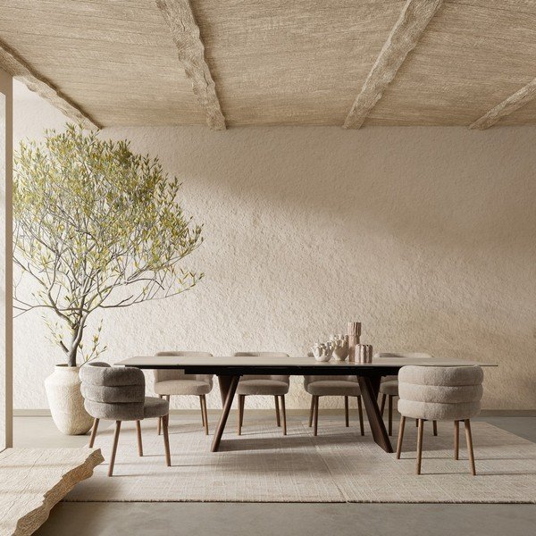 Pilkos spalvos iš audinio valgomojo kėdė Ilma – Bizzotto-image-1