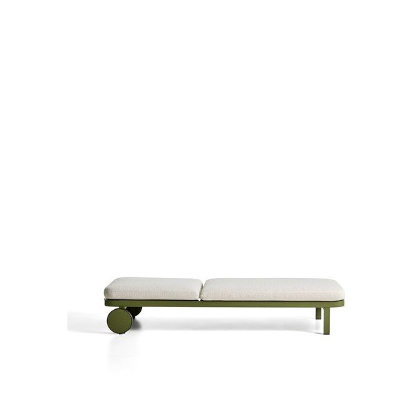 Žalios spalvos metalinis reguliuojamas sodo šezlongas Kionia – Kave Home-image-4