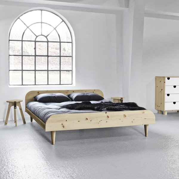 Pušies dvigulė lova su čiužiniu "Karup Design Twist Comfort Mat Natural Clear/Natural", 160 x 200 cm-image-1