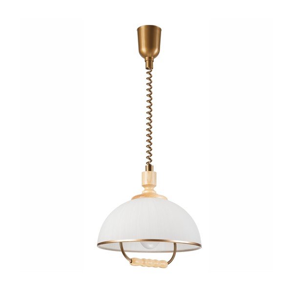 Kabantis šviestuvas bronzinės spalvos/natūralios spalvos ø 30 cm su stiklo gaubtu Ramona – LAMKUR