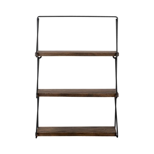 Iš eglės medžio masyvo kelių aukštų sieninė lentyna natūralios spalvos 40 cm Violaceae – Kalune Design