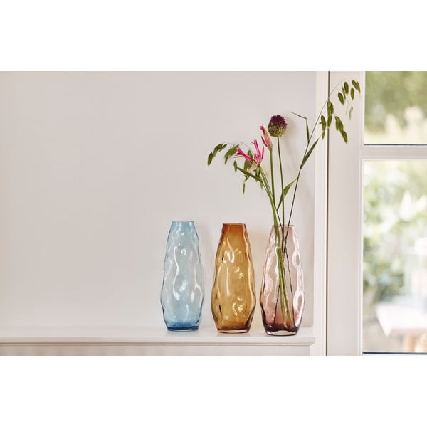 Šviesiai mėlyno stiklinė vaza Bahne & CO, aukštis 28 cm-image-1