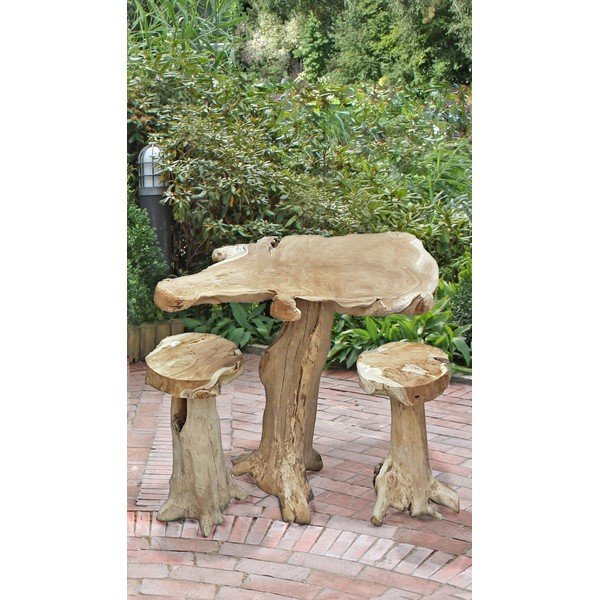 Iš tikmedžio masyvo sodo baro stalas 95x65 cm Surga – Garden Pleasure-image-1
