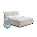 Smėlio spalvos minkšta dvigulė lova su čiužiniu ir grotelėmis 180x200 cm Myra Pillow - Bonami Selection