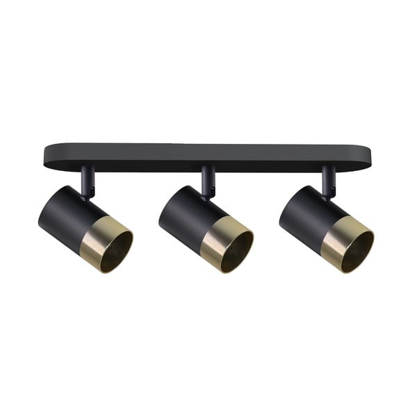 Lubinis šviestuvas juodos spalvos/auksinės spalvos 44x5.5 cm su metaliniu gaubtu Tobi – Candellux Lighting