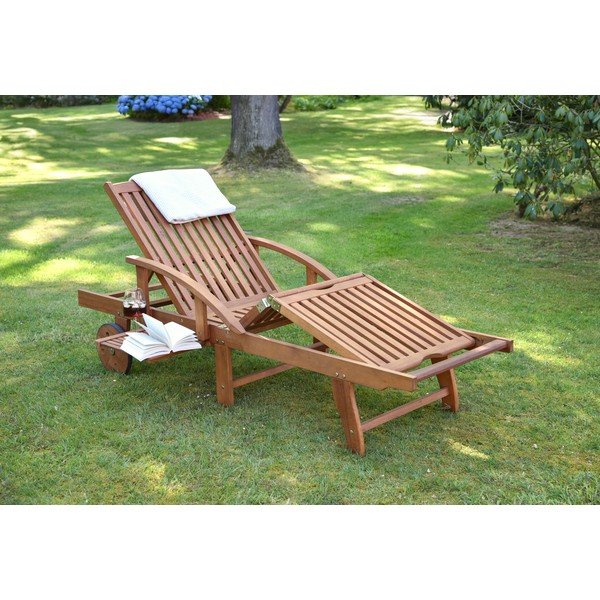 Medžio masyvo sodo šezlongas rudos spalvos Beverly Hills – Garden Pleasure-image-1