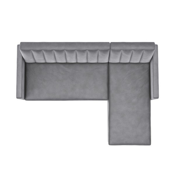 Iš velveto kampinė sofa šviesiai pilkos spalvos Celine – Støraa-image-2