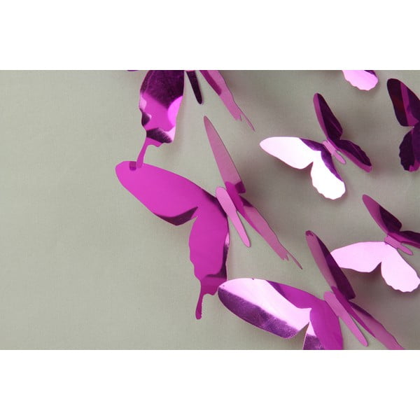 12 violetinių lipnių 3D lipdukų rinkinys "Ambiance Butterflies-image-3