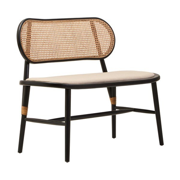 Natūralios spalvos paminkštinto audinio suolas Cebu – Premier Housewares