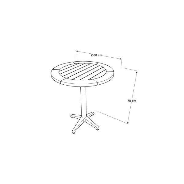 Iš aliuminio apvalios formos sodo valgomojo stalas ø 68 cm Spring – Ezeis-image-2