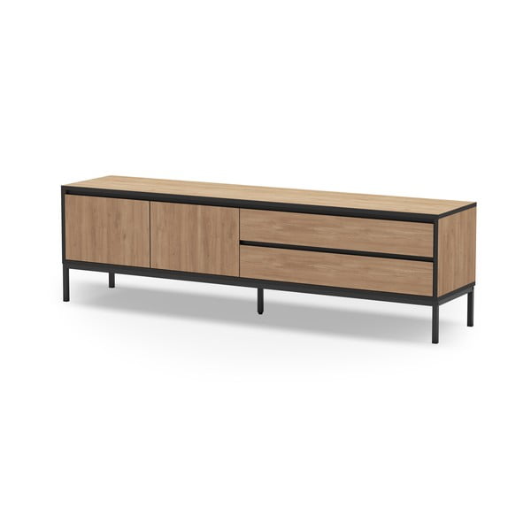 TV spintelė natūralios spalvos iš ąžuolo 180x55 cm Lorenza – Marckeric-image-1