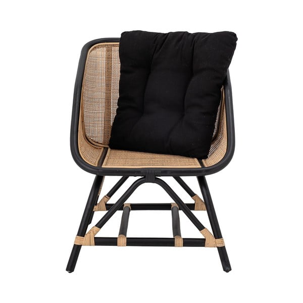 Juodos ir smėlio spalvos krėslas su pynimu Loue - Bloomingville-image-2