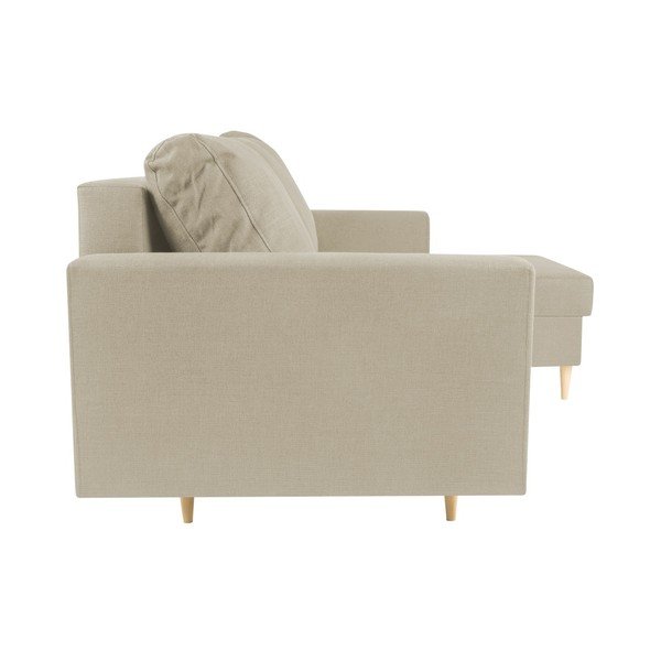 Smėlio spalvos kampinė sofa-lova su šezlongu kairėje pusėje Mazzini Sofas Iris-image-2