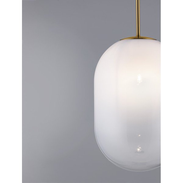 Baltos spalvos/auksinės spalvos iš stiklo kabantis šviestuvas ø 24 cm Chrysi – Nova Luce-image-3