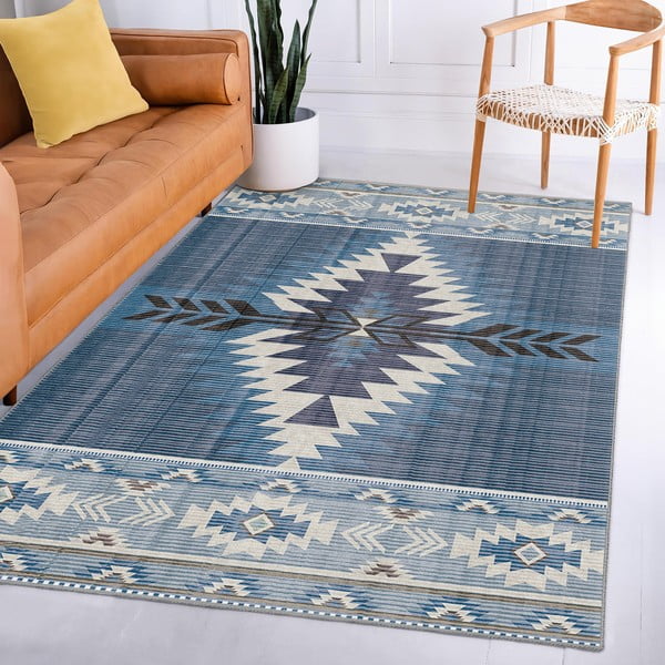 Skalbiamas kilimas mėlynos spalvos 160x230 cm Ethnic Geo – Mila Home-image-3