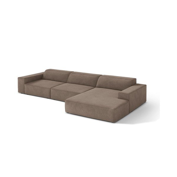 Smėlio spalvos modulinė kampinė sofa (su dešiniuoju kampu/su gultu) Jodie – Micadoni 