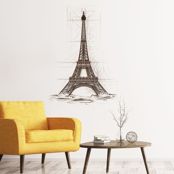 Sienų lipdukas Ambiance Sienų lipdukas Eifelio bokšto piešinys, 85 x 60 cm