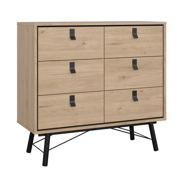 Žema šoninė spintelė natūralios spalvos iš ąžuolo 102x99 cm Ry – Tvilum-image-2