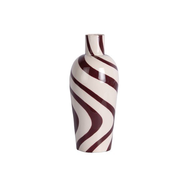 Bordo spalvos/baltos spalvos iš plieno vaza (aukštis 30 cm) Dublin Swirl – PT LIVING