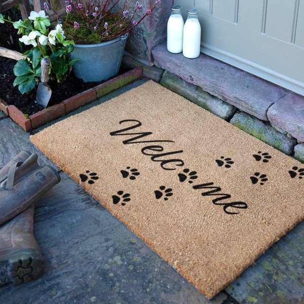 Iš kokoso pluošto grindų kilimėlis 60x90 cm Welcome Paws – Artsy Doormats-image-2