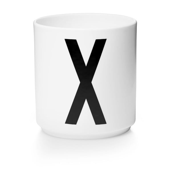 Baltos spalvos porcelianinis puodelis Design Letters Personal X