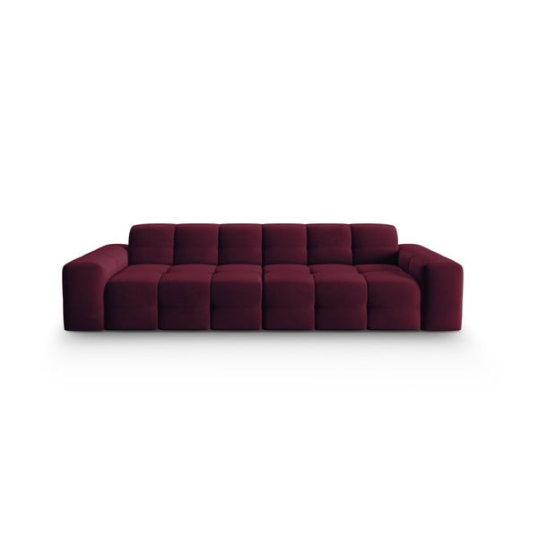 Bordo spalvos aksomo sofa 255 cm Kendal - Micadoni Home