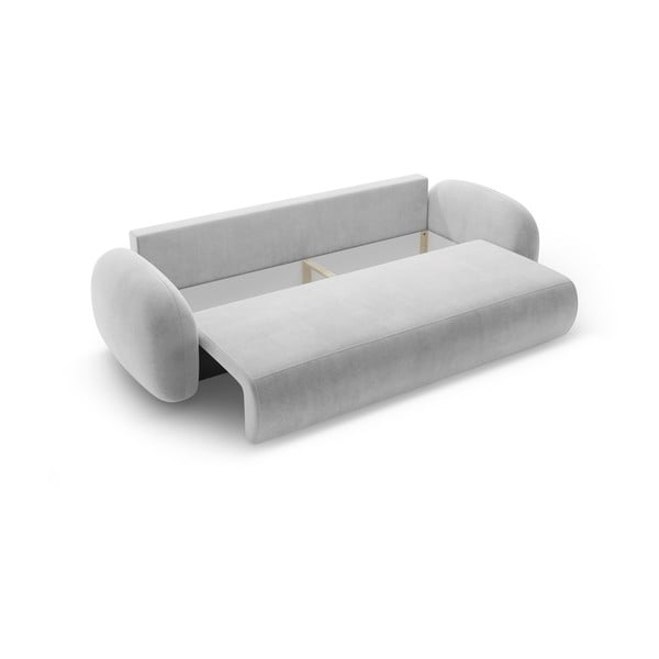 Šviesiai pilkos spalvos iš velveto sulankstoma/su sandėliavimo vieta sofa 262 cm Tonale – Cosmopolitan Design-image-3