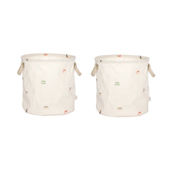Kreminės spalvos iš tekstilės vaikiški krepšiai 2 vnt. ø 32x32 cm Moira – OYOY Mini