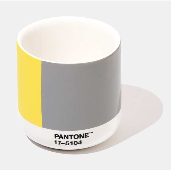 Geltonos ir pilkos spalvos keraminis termopuodelis Pantone Cortado, 175 ml-image-2