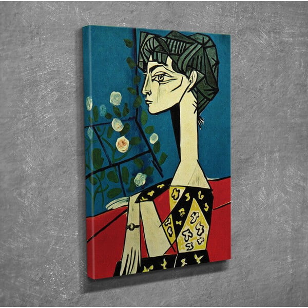 Sieninė reprodukcija ant drobės Pablo Picasso Žaklina su gėlėmis, 30 x 40 cm-image-2