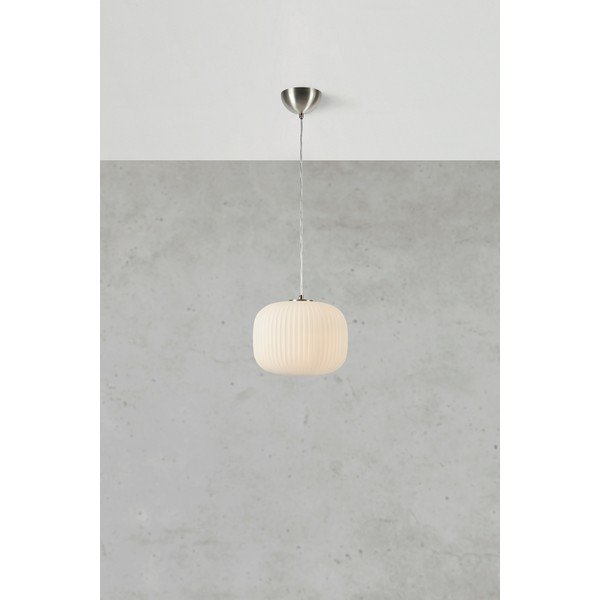 Baltos spalvos/sidabrinės spalvos kabantis šviestuvas iš opalinio stiklo ø25x21 cm Sober – Markslöjd-image-1