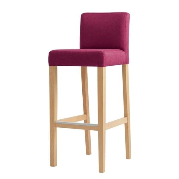Fuksijų rožinė baro kėdė su natūraliomis kojomis Individualizuotos formos Wilton