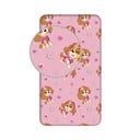 Rožinės spalvos iš medvilnės viengulė vaikų patalynė su guma 90x200 cm Paw Patrol – Jerry Fabrics