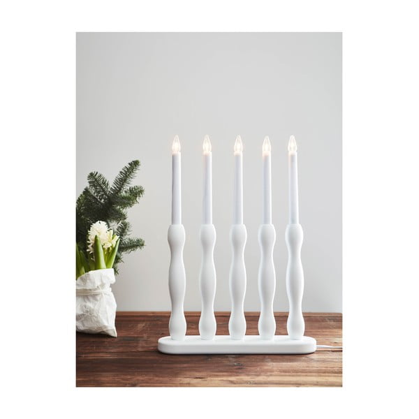 Baltos spalvos žvakidė Markslöjd Lövasa, aukštis 45 cm