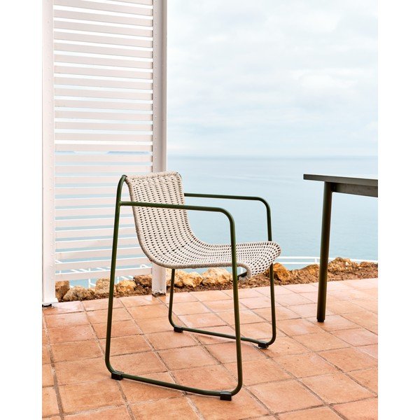 Pilkai žalios spalvos metalinė sodo kėdė Maurina – Kave Home-image-1