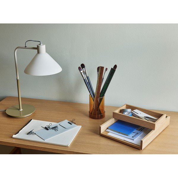 Stalinis šviestuvas baltos spalvos (aukštis 44 cm) su stiklo gaubtu Spot – Hübsch-image-1