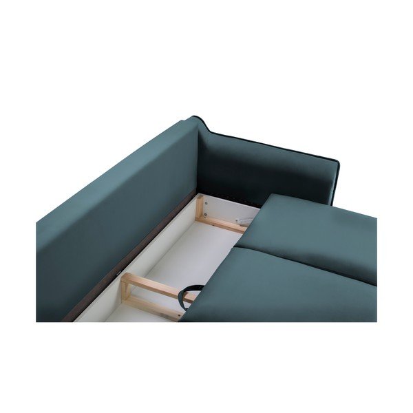 Smaragdo spalvos aksominė sofa-lova Kooko Home Basso-image-1