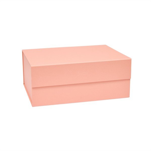 Šviesiai rožinės spalvos iš kartono daiktadėžė su dangčiu 33x25x15 cm Hako – OYOY Living Design