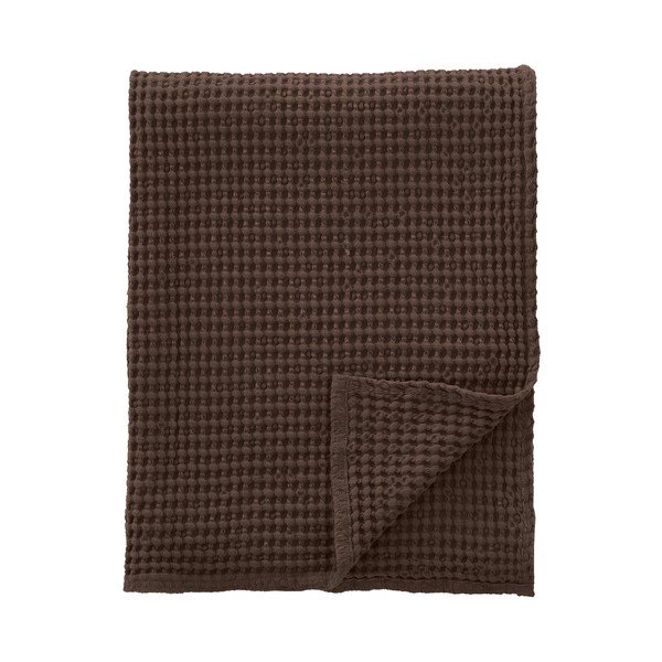 Tamsiai rudos spalvos iš medvilnės antklodė ir pledas 150x200 cm Jaipur Chunky Waffle – Pineapple Elephant
