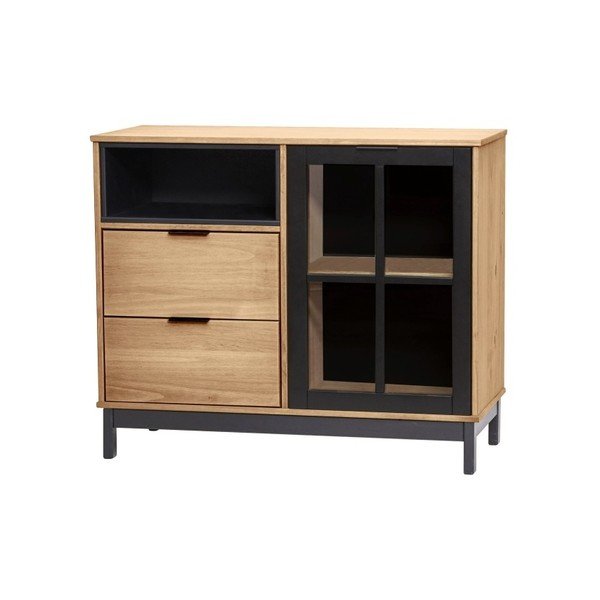 Ruda-juoda pušies masyvo komoda "Marckeric Denise", 95,6 cm pločio-image-4