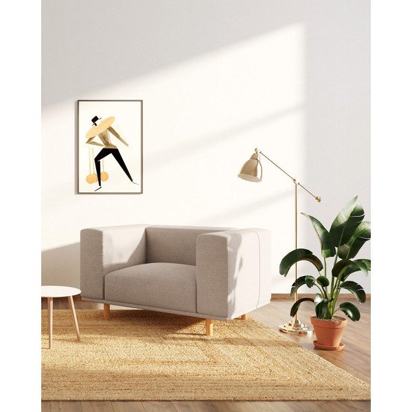 Krėslas smėlio spalvos iš boucle Kukumo – Ame Yens-image-3