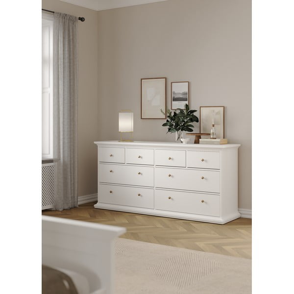 Žema šoninė spintelė baltos spalvos 183x87 cm Paris – Tvilum-image-4