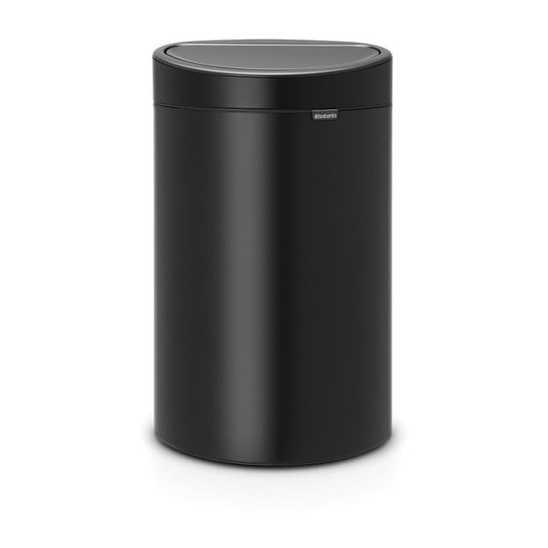 Iš plieno galima atidaryti palietus šiukšliadėžė matinės juodos spalvos 40 l Touch Bin – Brabantia